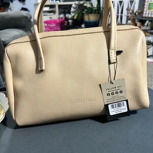 Portland Leather Cream Satchel